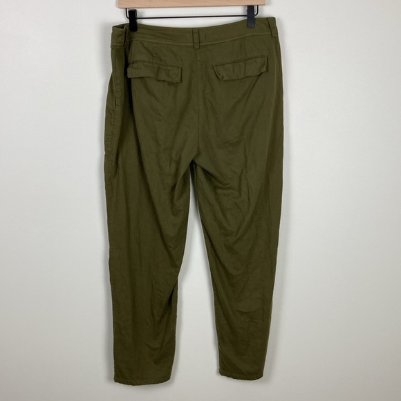 Eileen Fisher 100% Organic Cotton Twill Ankle Pants Olive Green Size 10 Casual - Picture 6 of 7